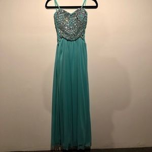 Teal prom dress